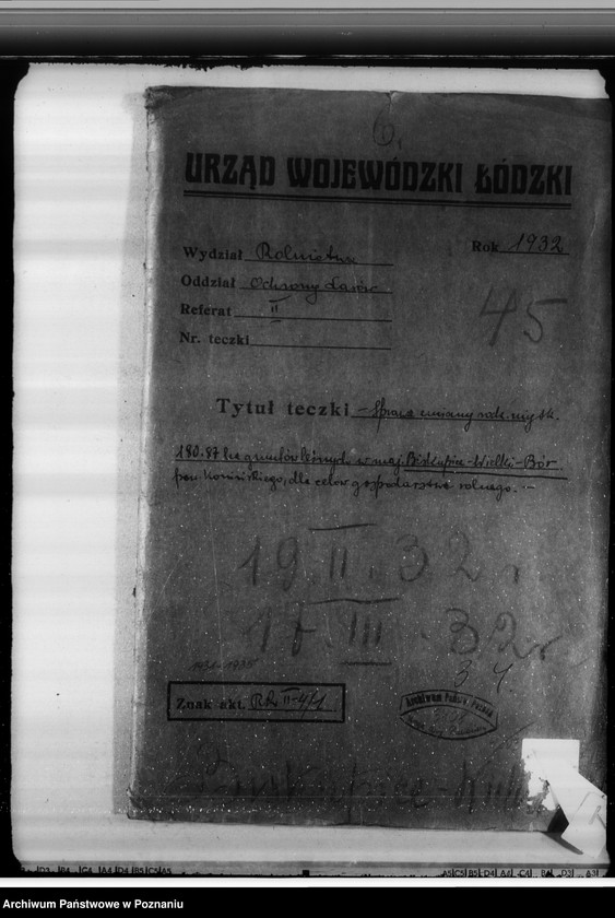 Obraz 4 z jednostki "Sprawa zmiany rodzaju użytków 180,87 ha gruntów leśnych w majątku Biskupiec-Wielki-Bór powiatu konińskiego dla celów gospodarstwa rolnego"