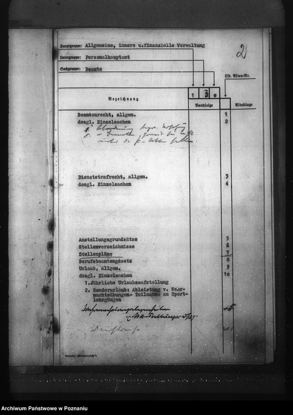 Obraz 6 z jednostki "Aktenverzeichnis- Personalhauptamt"
