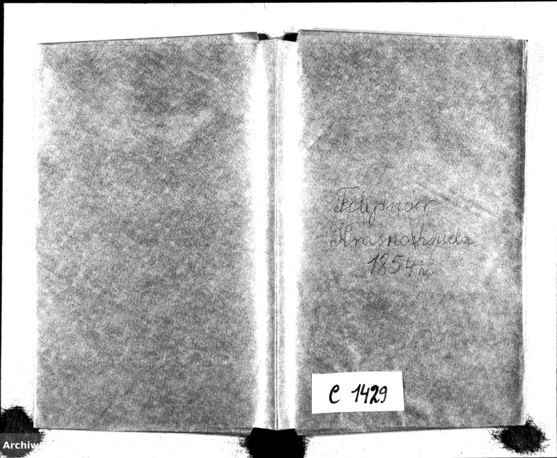 image.from.unit.number "Duplikat Urodzonych Zaślubionych i zmarłych Sekty Filiponów z Gminy Krasnohruda na rok 1854"