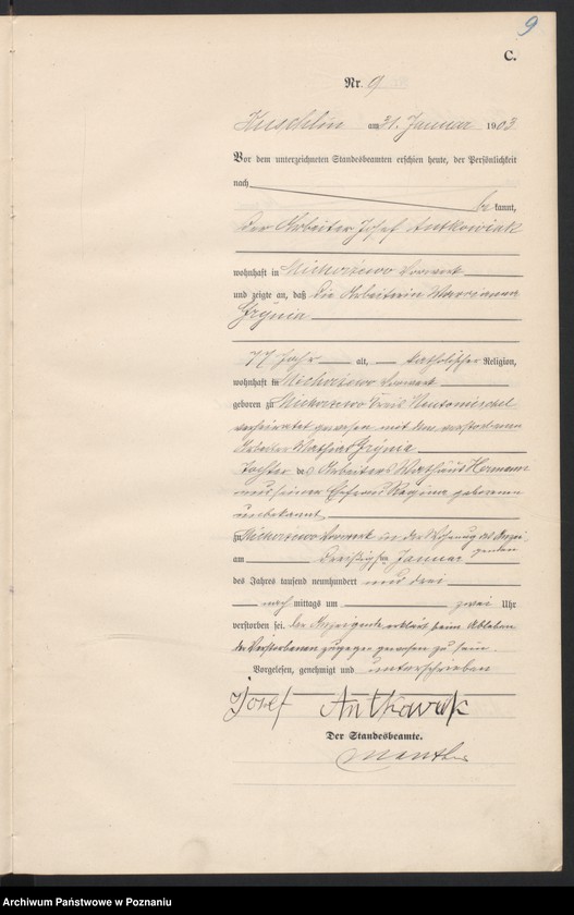 Obraz 12 z jednostki "Sterbe-Haupt-Register"