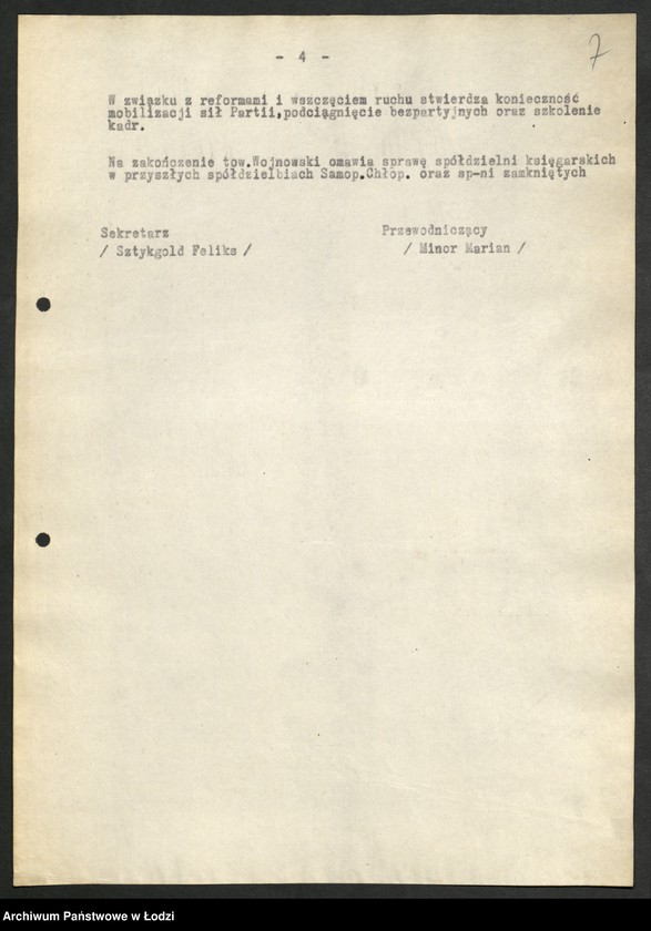 Obraz 8 z jednostki "Sprawozdania Sekcji Spółdzielczej [oraz protokół i rezolucja z wojewódzkiej narady spółdzielczej]"