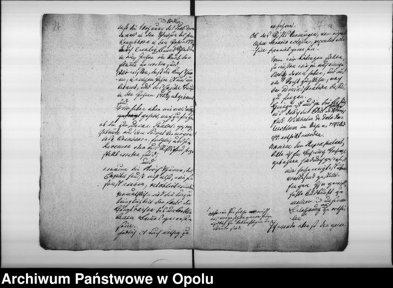 Obraz 18 z jednostki "Manual Acten der hiesigen katholischen Parochianen in der Streit-Sache c/. Fiscum betreffend die gefordert[en] Beiträge zum Bau des Pfarrhaußes in Oppeln Vom Jahre 1828 bis Nov: 1832"