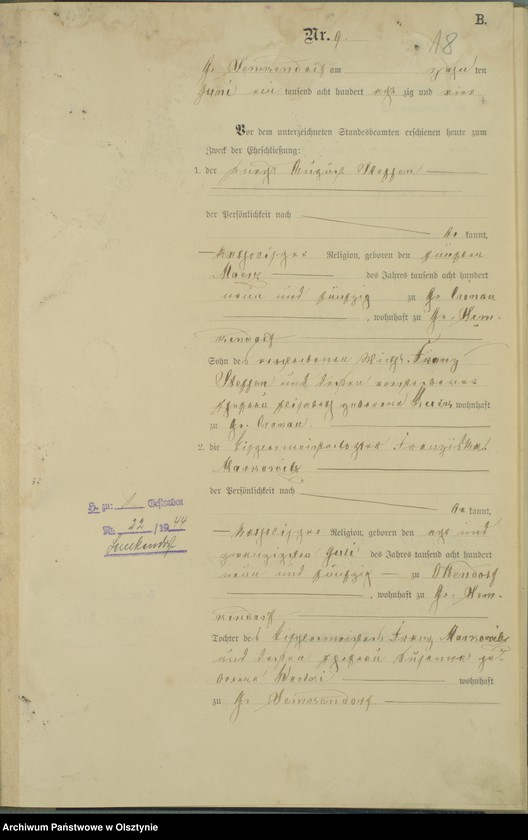 image.from.unit.number "Heiraths-Haupt-Register Nr 1 - 22"