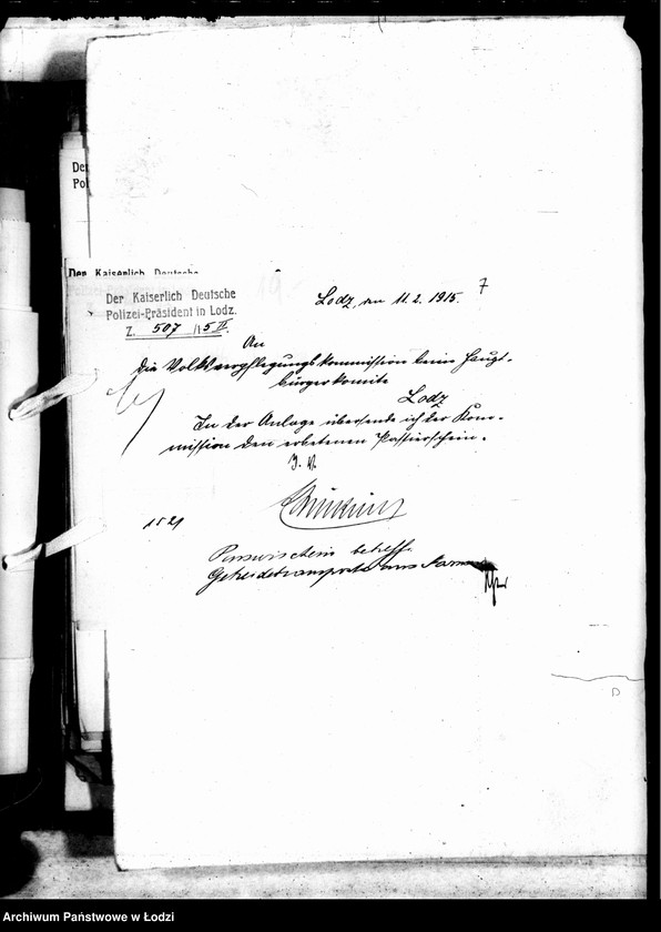 Obraz 11 z jednostki "Listy Guberni i Prezydium Policji do Sekcji Zaprowiantowania Miasta"