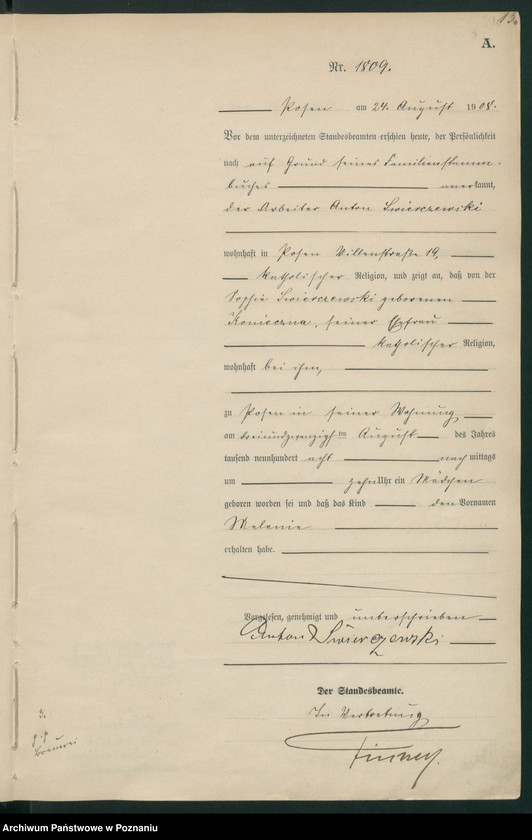 Obraz 15 z jednostki "Księga miejscowa urodzeń tom IV [Rejestr główny urodzeń]"