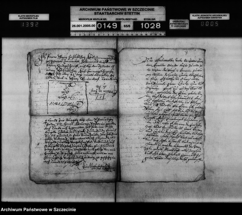 image.from.unit.number "Arnd von d. osten zu Kapelle / Jakob Brauer, Pastor in Trient: Nachlass- Streitigkeiten."