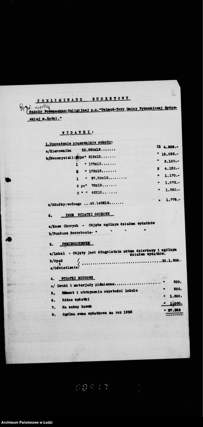 Obraz 16 z jednostki "Sprawy Talmud Tory przy ul. Goplańskiej N. 26"