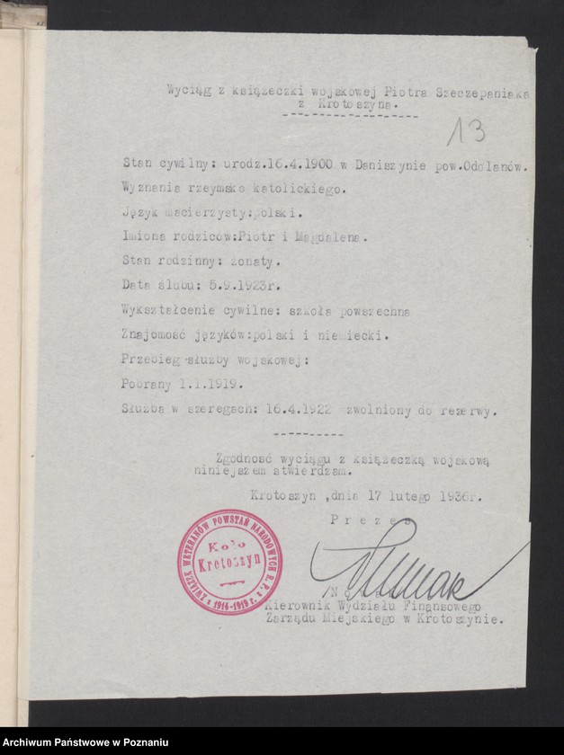 Obraz 19 z jednostki "Krotoszyn - akta delegata powiatowego."