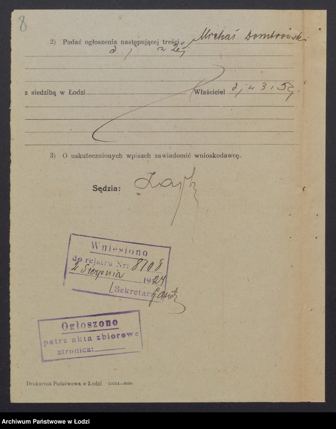 Obraz 10 z jednostki "Michal Dombrowski- sklep spożywczy, kolonialny i owocowy"