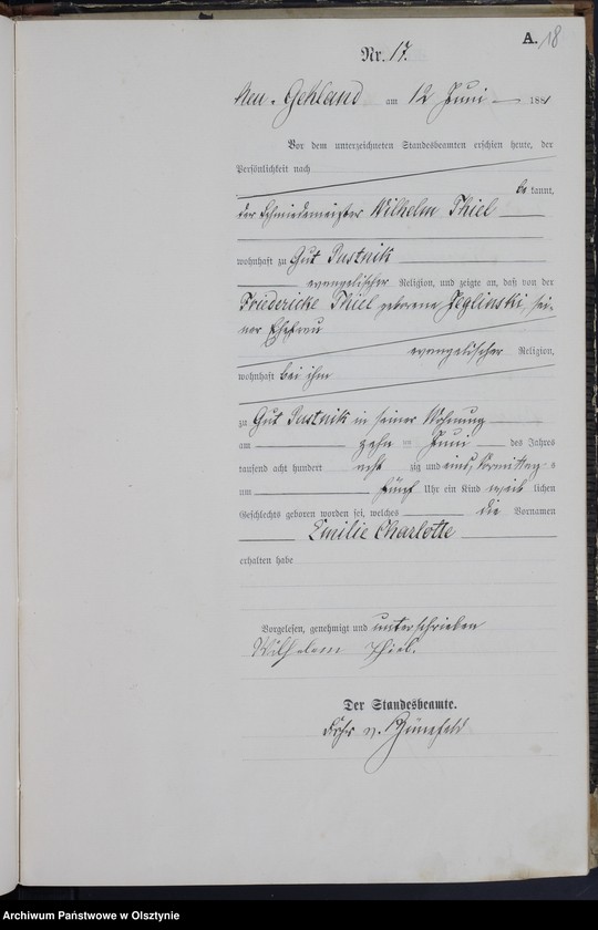 image.from.unit.number "Geburts-Haupt-Register Nr 1 - 43"