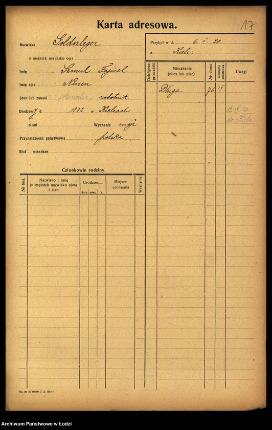Obraz 18 z jednostki "[Spis ludności Łodzi] Goldszajd - Goldstein"