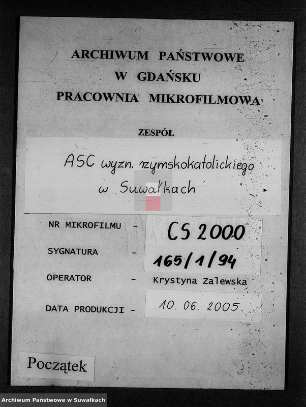 image.from.unit.number "[Duplikat akt urodzonych, zaślubionych i zmarłych parafii rzysko-katolickiej w Suwałkach]"
