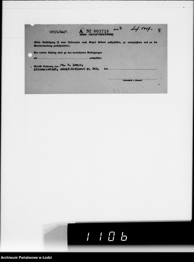 Obraz 9 z jednostki "Aufträge, Lieferscheinen und Rechnungen 3712-7810."