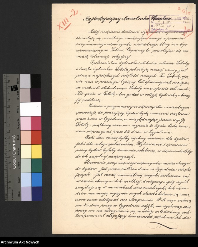 image.from.unit.number "Wyznania niechrześcijańskie (korespondencja w sprawie zachowania świąt żydowskich oraz otwarcia "Bożnicy Krawieckiej" w Pińsku)"
