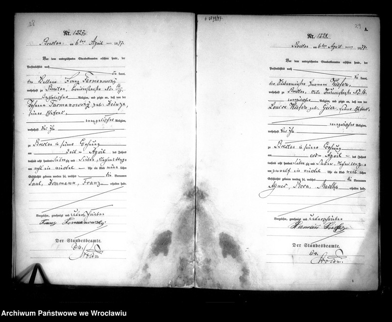 image.from.unit.number "Geburts-Haupt-Register Breslau I 1877 Band 3"