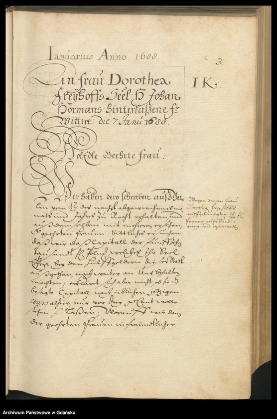 image.from.unit.number "Liber epistolarum Nobiliss. Senatus Gedanensis expeditarum Anno 1688, 1689. Index rerum in literis ab annis 1688, 1689 comprehensarum. Index literarum [chronologicznie, oddzielnie dla lat]"