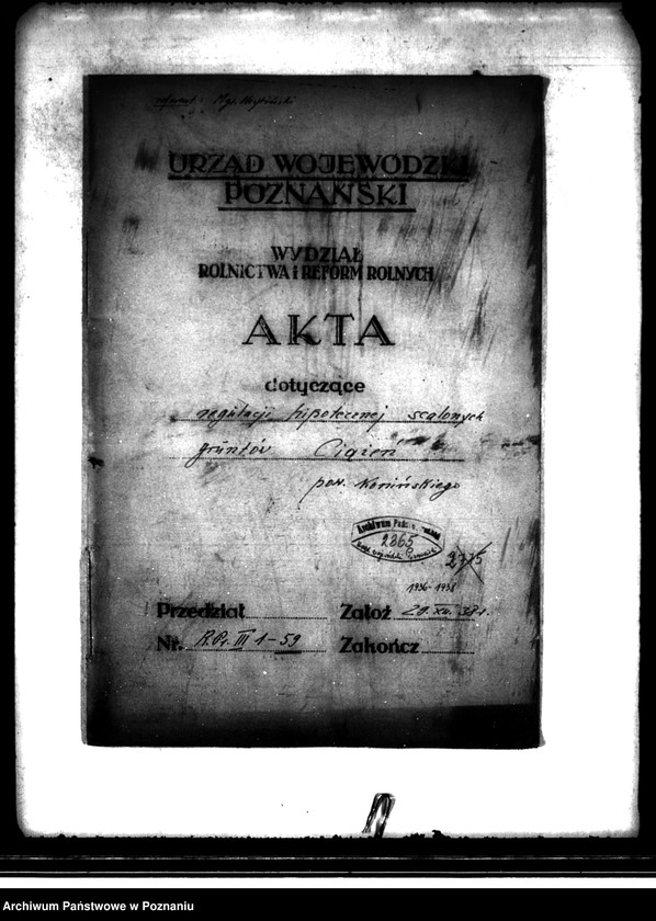 image.from.unit.number "Regulacja hipoteczna scalonych gruntów wsi Ciążeń powiatu konińskiego"