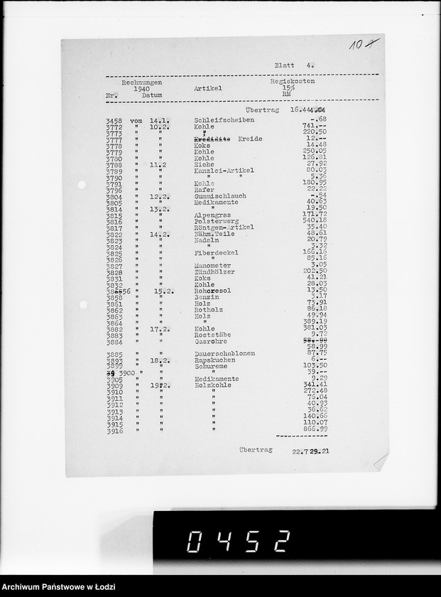 Obraz 14 z jednostki "Betrifft: Rückvergütung Regiekosten"