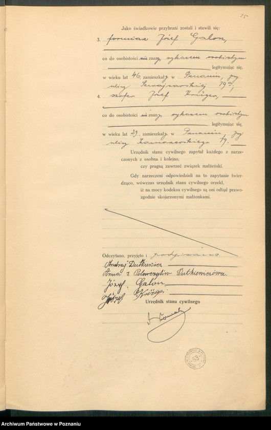 Obraz 17 z jednostki "Księga miejscowa małżeństw tom II [Rejestr główny małżeństw]"
