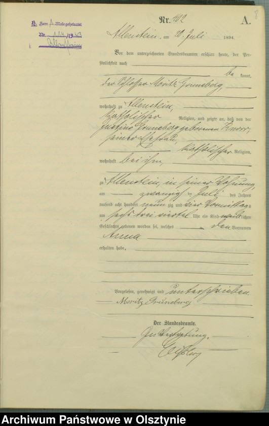 image.from.unit.number "Geburts-Haupt-Register Tom II,Nr 396 - 743"