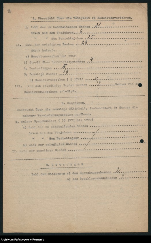 Obraz 18 z jednostki "[Korespondencja z Wyższym Urzędem Ubezpieczeń w Poznaniu, sprawozdania z działalności urzędów ubezpieczeń]"