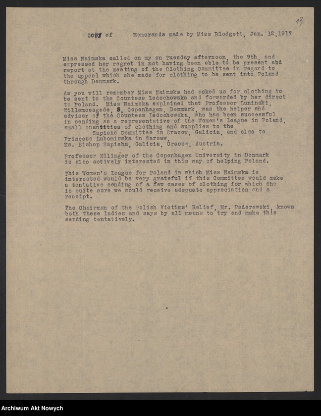 image.from.unit.number "Unit No. 7, The Comforts Committee of the Navy League and Clothing Committee of the Polish Victims Relief Fund Associated. Lista członków. Zarys działalności. Korespondencja"