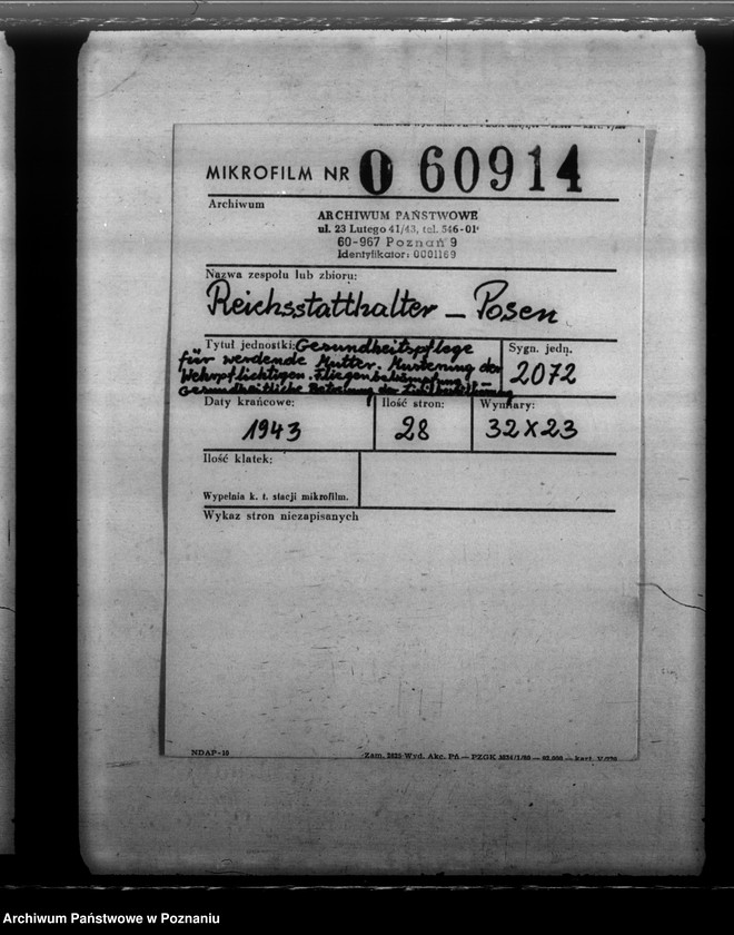 Obraz 2 z jednostki "Gesundheitspflege für werdende Mutter. Musterung der Wehrpflichtigen. Fliegenbekämpfung - Gesundheitliche Betreuung der Zivilbevölkerung"