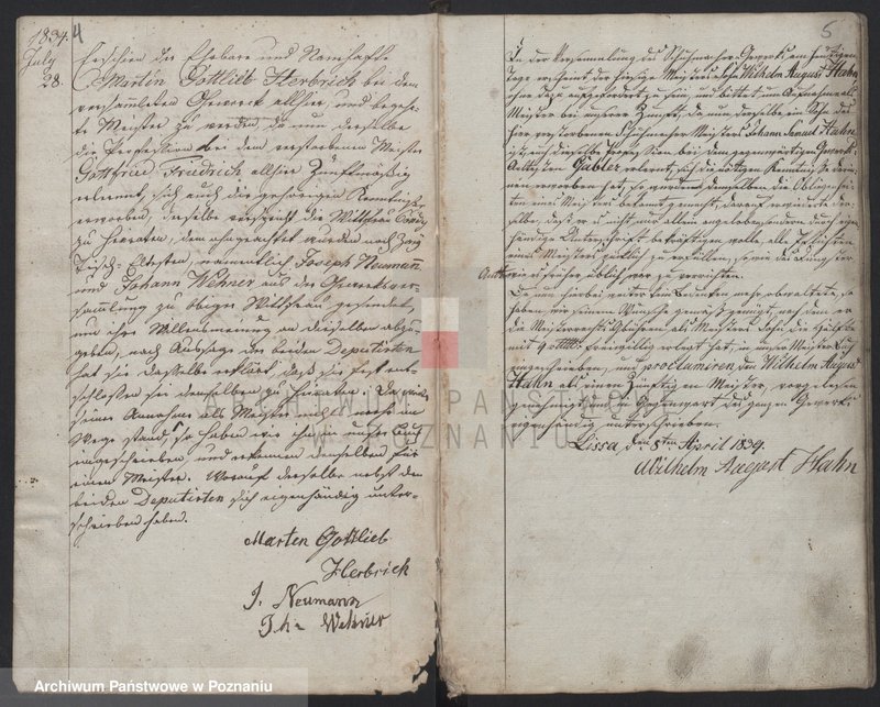 Obraz 4 z jednostki "[Protokolarz wyzwolin i przyjęć w naukę cechu szewców w Lesznie]"