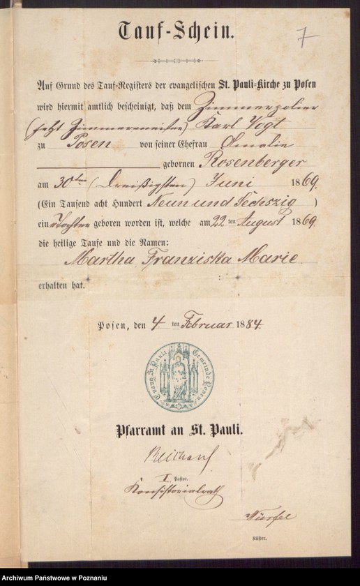 Obraz 9 z jednostki "Die von den Verlobten beigebrachten Urkunden zur Eheschliessung pro 1898"