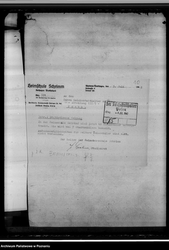 image.from.unit.number "Oberschule Schrimm (Śrem) Schülerzahl der Oberschulen 1944"