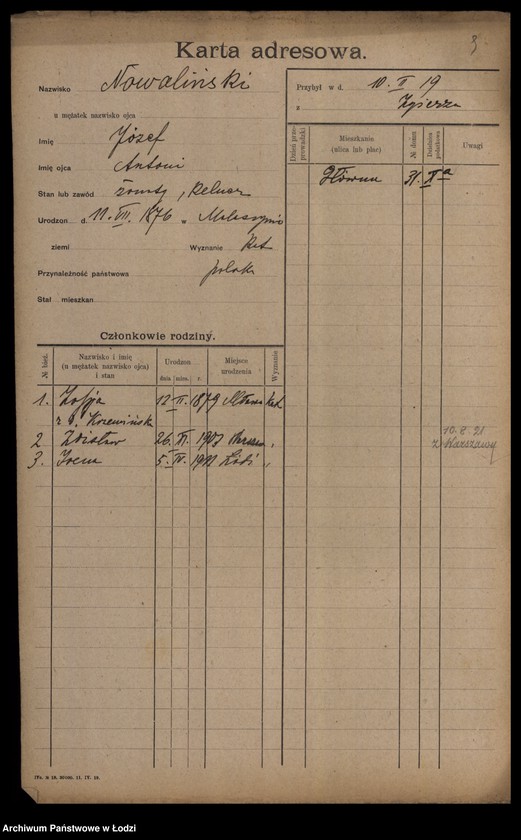 Obraz 11 z jednostki "[Spis ludności Łodzi] Nowaliński-Nowicki"