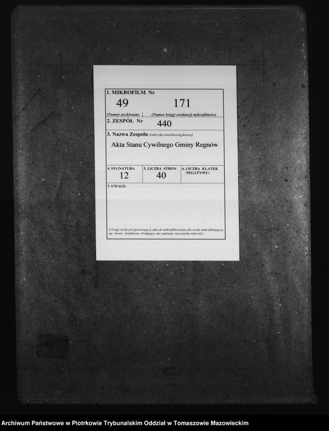 Obraz 2 z jednostki "Akta Stanu Cywilnego Gminy Regnowskiey na Rok 1818"