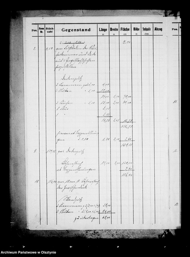 image.from.unit.number "Kosten- Anschlag zum Neubau eines Insthauses auf dem Pachtgute Serwillen, Kr. Rastenburg."