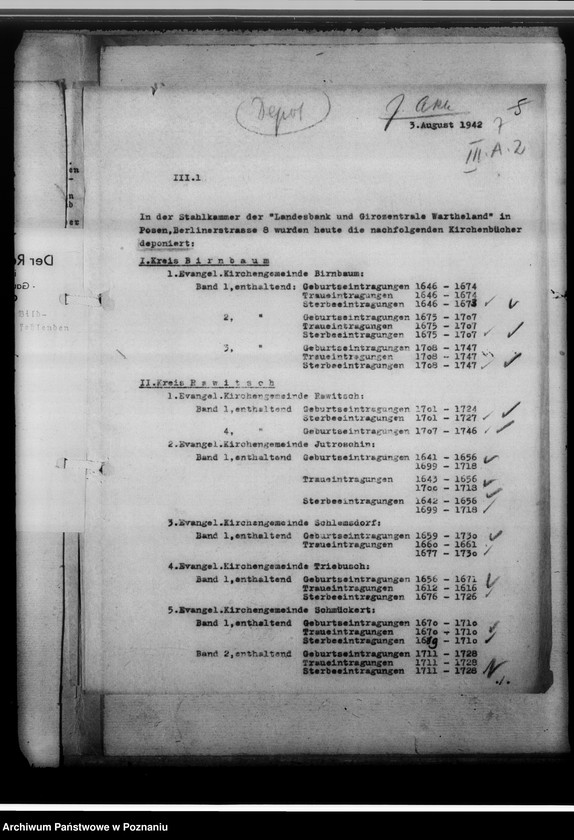 Obraz 11 z jednostki "Sicherung und Verwahrung des Schriftgutes"