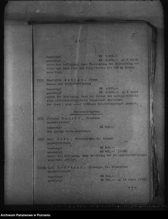 Obraz 9 z jednostki "Protokolle über Sitzungen des Ausschusses für reichsverbürgte Kredite, sowie Anträge auf Reichswirtschaftshilfe"