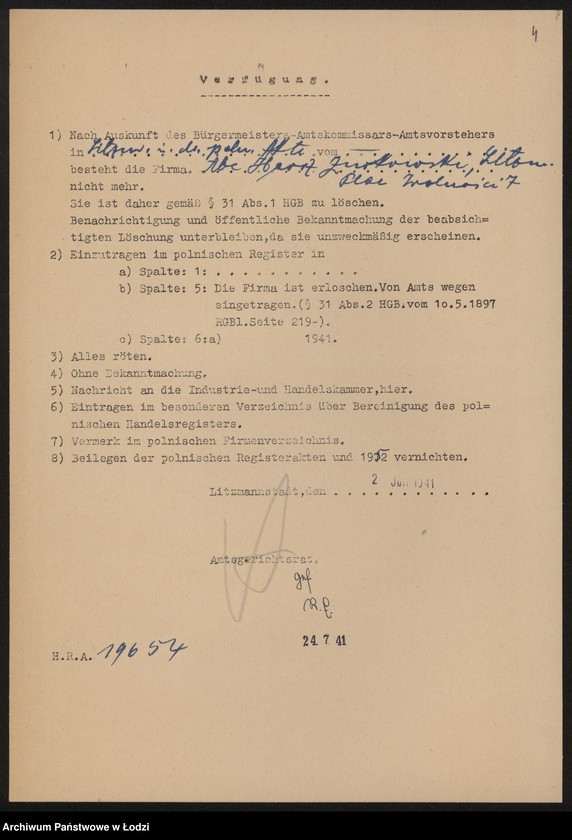 Obraz 6 z jednostki "Abe Hersz Żukowski- drobna sprzedaż konfekcji ludowej i dziecinnej"