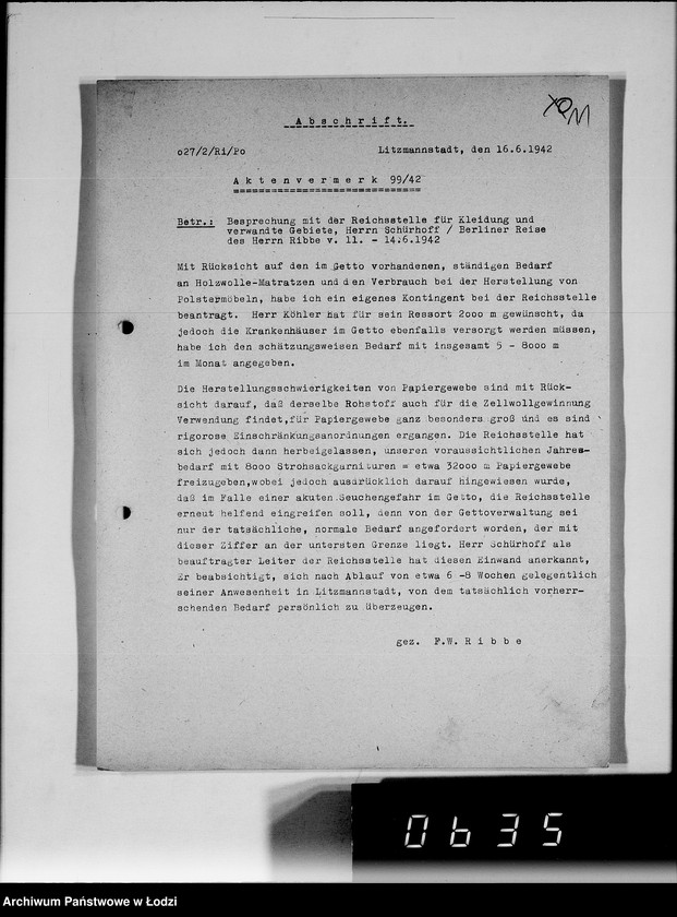 Obraz 16 z jednostki "Anordnungen und Umläufe an alle Abteilungsleiten Getto-Verwaltung"