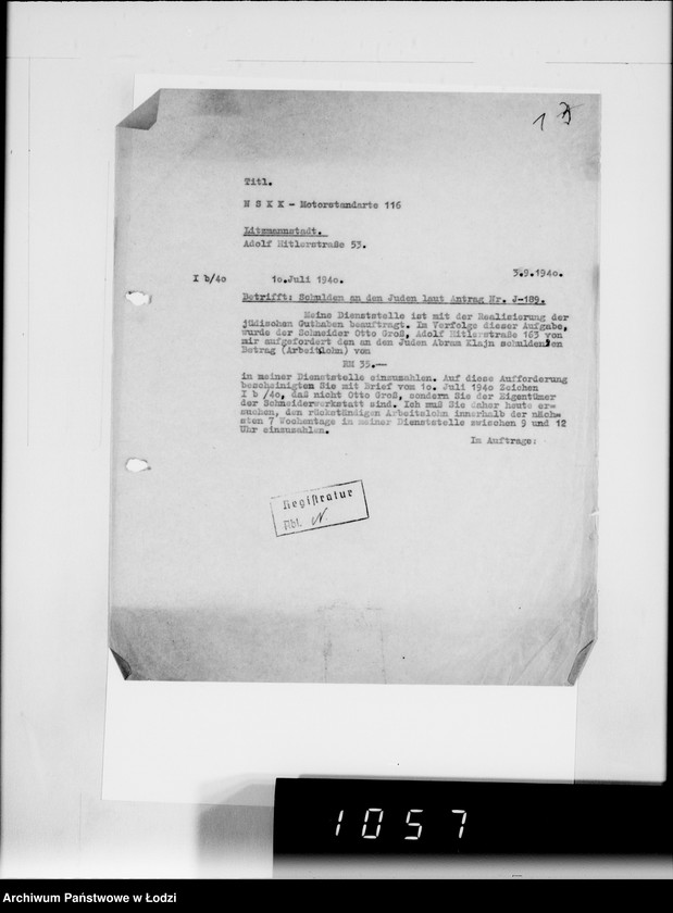 Obraz 5 z jednostki "[Korespondencja z urzędami, instytucjami i firmami] Lit.Na-Ny."