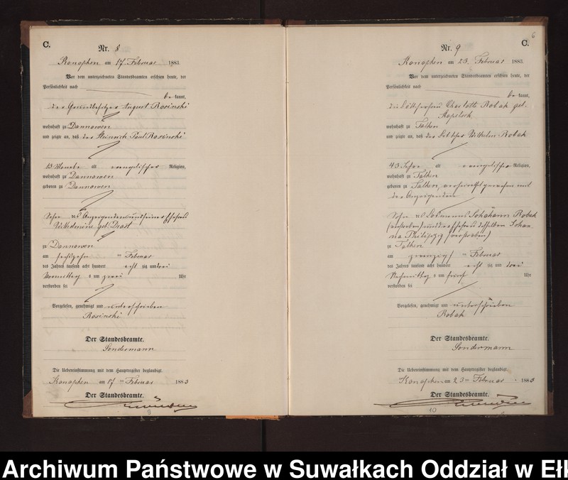 image.from.unit.number "Sterbe-Neben-Register des Preussischen Standes-Amtes Gr. Konopken Kreis Loetzen"