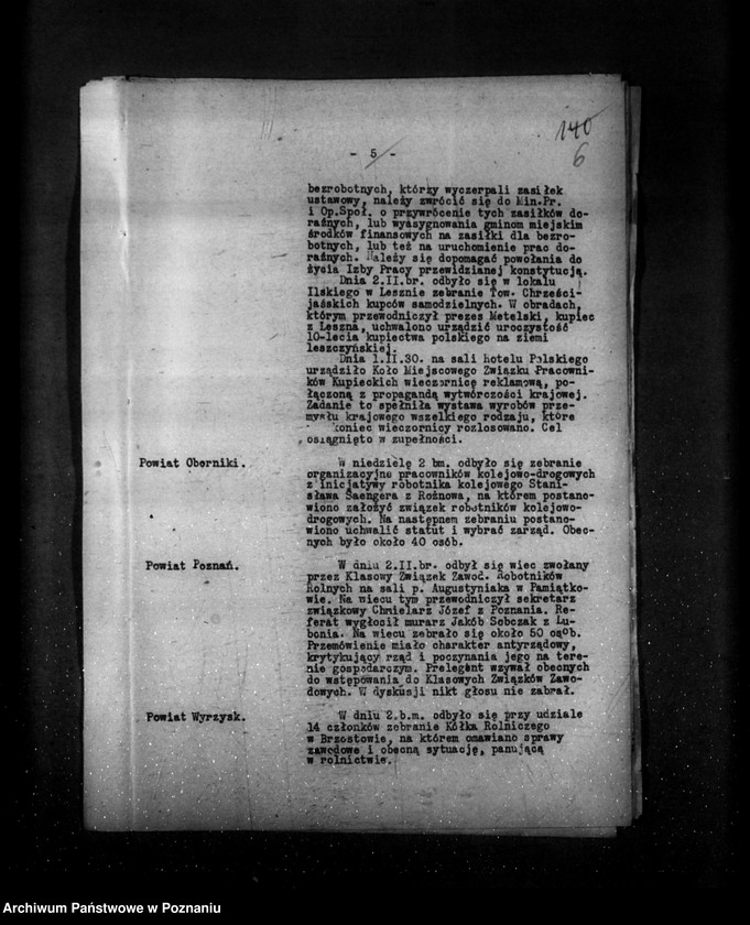 Obraz 10 z jednostki "Sprawozdania sytuacyjne tygodniowe za czas od 1 lutego do 28 lutego 1930 r."
