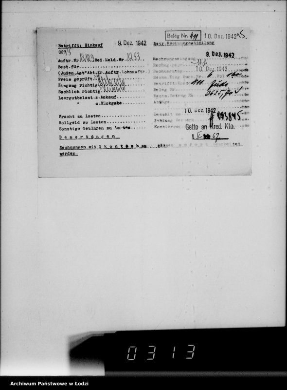 Obraz 19 z jednostki "Lebensmitteleinkauf. Aufträge, [Lieferscheinen und Rechnungen] 18051-18110"