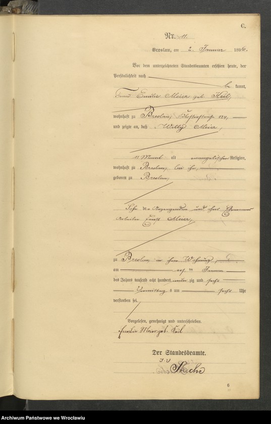 image.from.unit.number "Sterbe-Haupt-Register Breslau II 1896 Band 1"