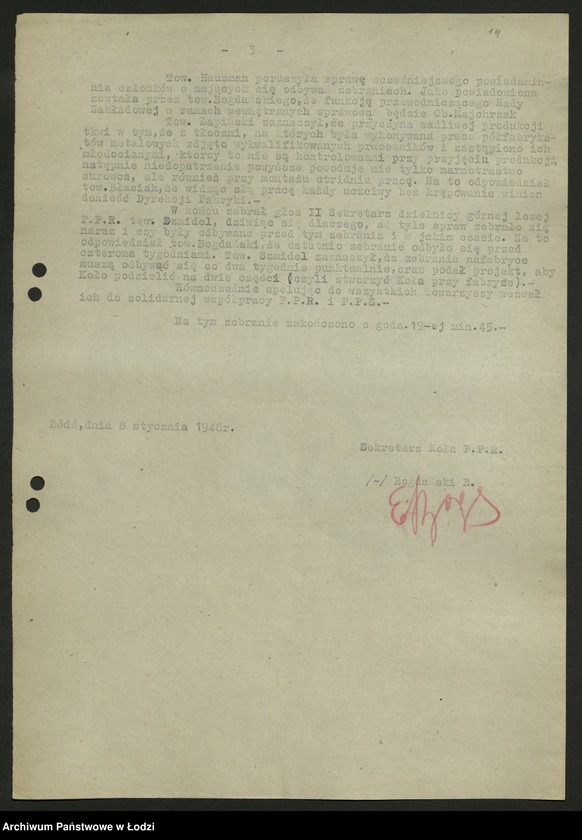 Obraz 16 z jednostki "Protokoły kół PPR z różnych zakładów"