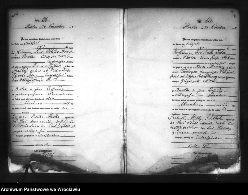 image.from.unit.number "Geburts-Haupt-Register Breslau I 1874 Band 2"