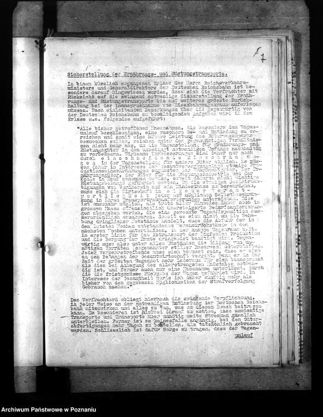 Obraz 11 z jednostki "Berichte über Auswirkungen der Verkehrslage im Reichsbahndirektionsbezirk Posen. Versorgung der bombenbeschädigten Bevölkerung. Treibstoffzuteilungen"
