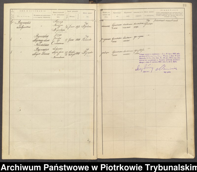 Obraz 17 z jednostki "[Księga ludności stałej gminy Grabica wsi: Grabica, Ostrów]"