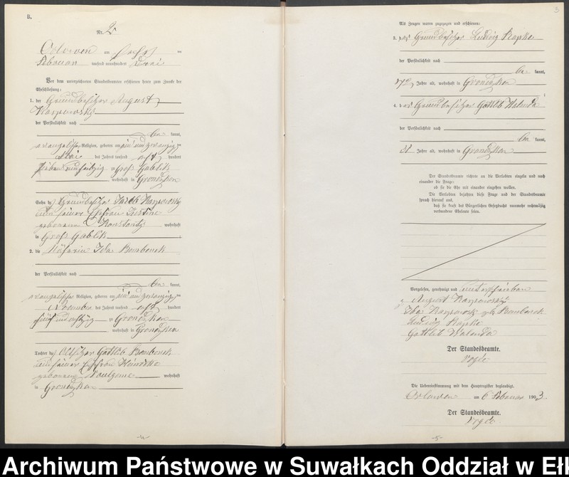 image.from.unit.number "Heiraths-Neben-Register des Preussischen Standes-Amtes Orlowen Kreis Lötzen"