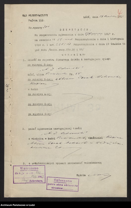 Obraz 6 z jednostki "A. J. Ostrowski- kupiec wyrobów papierniczych i materiałów piśmiennych"