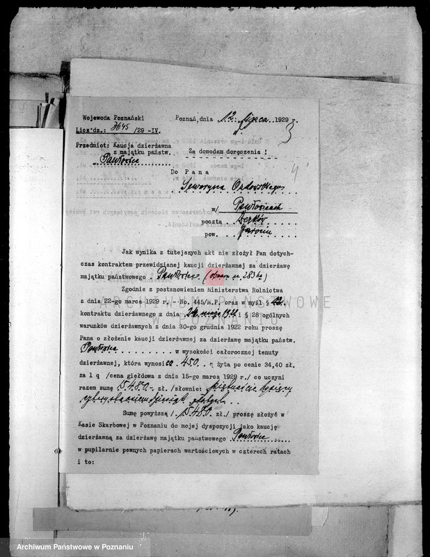 Obraz 8 z jednostki "Kaucje dzierżawne majętności Pawłowice"