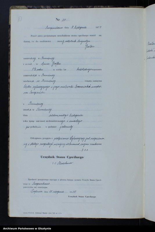 image.from.unit.number "Księga zgonów Nr 1 - 14,1 - 41,1 - 51,1 - 49 i 1 - 39 /brak lat 1875,1877/ /przepisana w języku polskim z oryginału niemieckiego w dniach 17.08.-12.09.1950/"